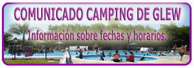 Comunicado del Camping de Glew Comunicado del Camping de Glew