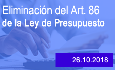Eliminación del Art. 86 de la Ley de Presupuesto