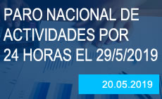 Paro Nacional de Actividades por 24 horas el día 29 de Mayo de 2019
